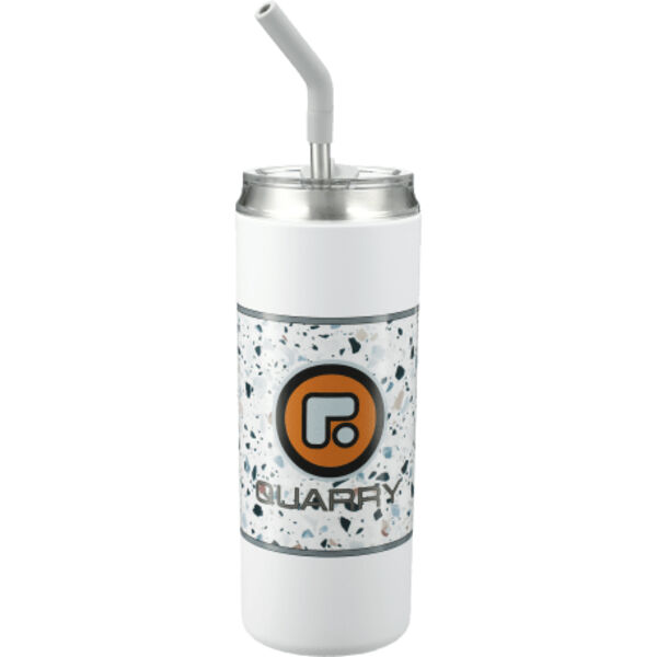 Marka Copper Vac Tblr w/SS straw 20oz WH Terrazzo Thumbnail